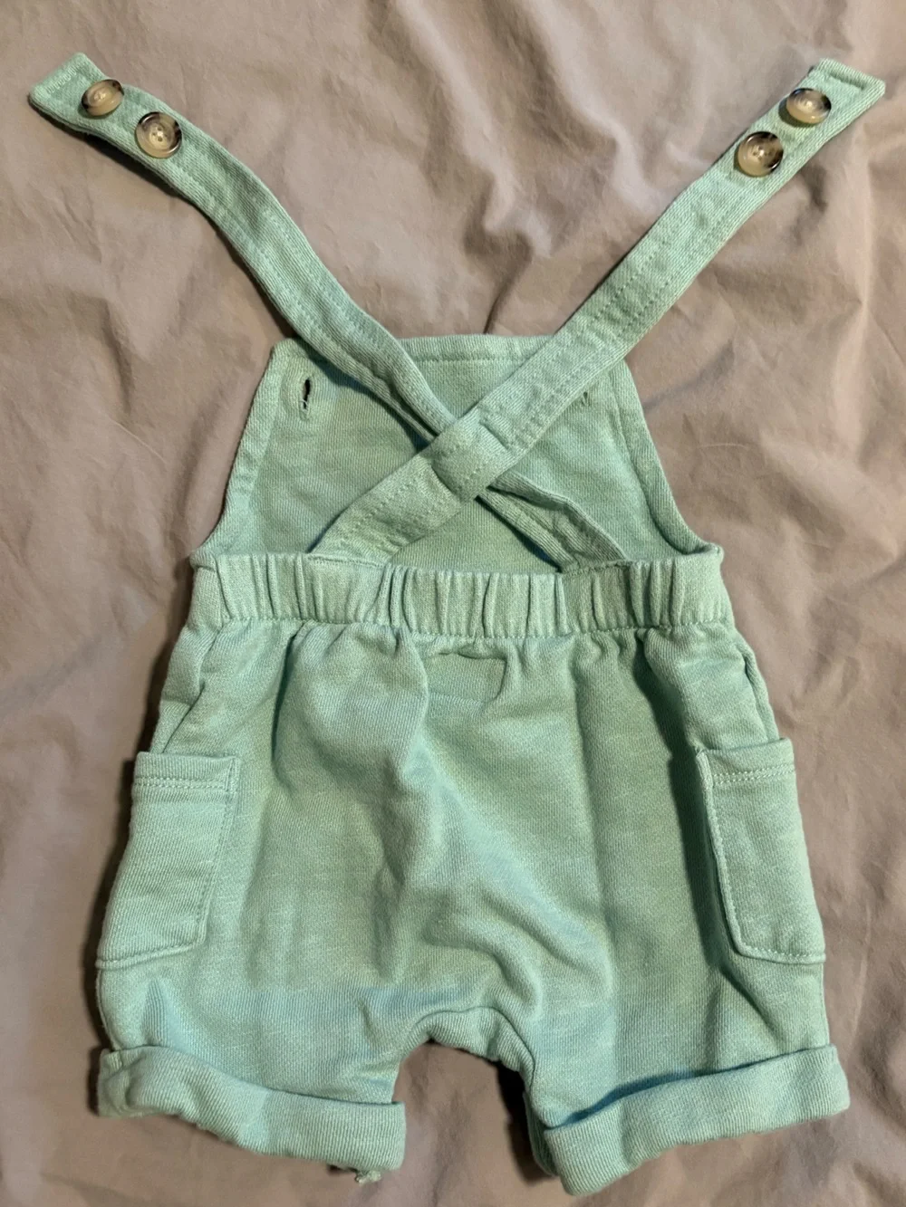 Little Planet 6M Organic Cotton Shortall Set in Green Overalls with Zoo Animals